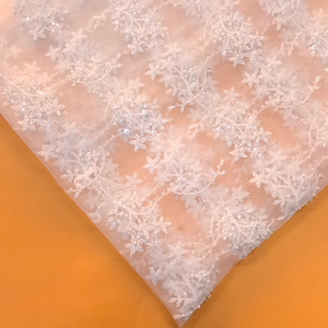 New nhỏ Hoa Vòng Bead Ống sequin <span class=keywords><strong>Net</strong></span> Vải Thêu Ren cho tấm màn che và mũ nón - Product Image 6