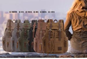 Sac à dos de loisirs scolaire antivol personnalisé, sac de randonnée pour homme, sac de voyage vintage en toile, sac à dos de marque en toile de voyage - Product Image 5