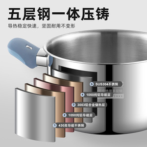 304 Stainless Steel <b>Steamer</b> Pot Double Layer With Lid For Cooking Food Grade Safe Eco Friendly - Product Image 3