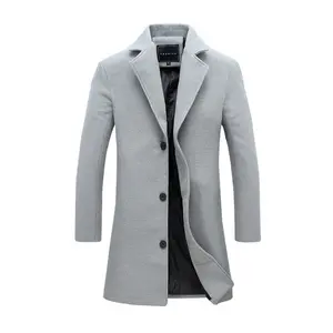 Trench-coat décontracté pour hommes, coupe simple, couleur unie, automne