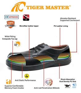 Zapatos <span class=keywords><strong>de</strong></span> Seguridad Tiger Master para Hombre, con Puntera <span class=keywords><strong>de</strong></span> Microfibra Antideslizante, Antipinchazos, Antiestáticos, Negros, para Gerentes y Ejecutivos - Product Image 5