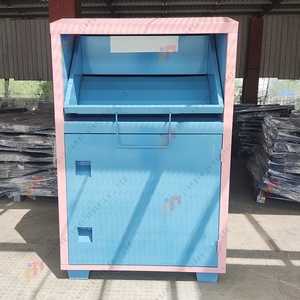 Customized Used Clothes Collection Banks Standing Metal Donate Recycle Bin clothing donation bin