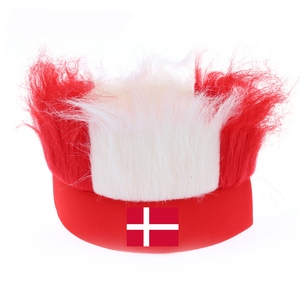 Nouveaux chapeaux de supporters de football avec perruque et bandeau, pour les 32 pays du Qatar, <span class=keywords><strong>France</strong></span>, Danemark, fans fous, perruques de supporters - Product Image 5