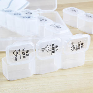 Jin Ting Brand New 21-Compartment Curved Pill <b>Box</b> Portable <b>White</b> Transparent Medicine Dispenser for Three Meals a Day <b>Storage</b> - Product Image 4
