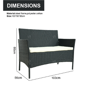 Steel Rattan 4 Pieces Outdoor <strong>Furniture</strong> Sales Set Courtyard Garden Patio Rattan Sofa Outdoor Rattan <strong>Furniture</strong> - Product Image 4