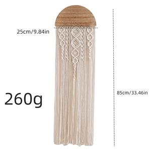 Arazzo da parete moderno semplice con nappe fatto a mano in legno semicircolare bohémien appeso arazzo casa soggiorno in corda intrecciata - Product Image 6