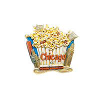 L'âme poétique d'une personne chinoise Chicago, États-Unis Aimants de réfrigérateur Popcorn Autocollants magnétiques 3D Souvenir de voyage Cadeau Décoration intérieure