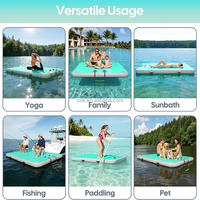 Plateforme flottante gonflable commerciale CILE en PVC avec échelle amovible, flotteur aquatique multi-personnes pour parc aquatique et complexe hôtelier