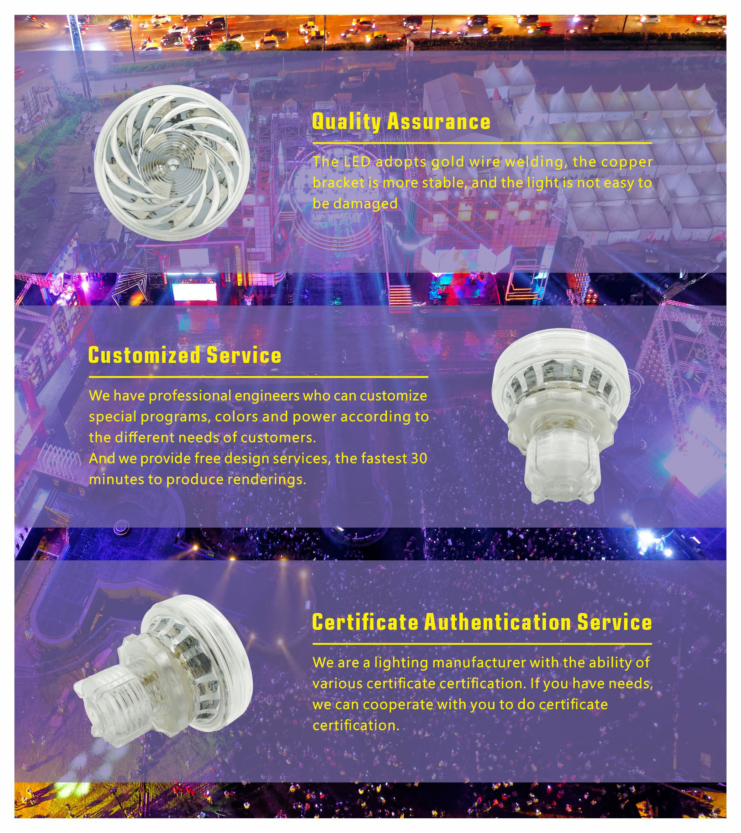 AGLARE YJLED-006E-ST14RGB LED Point Light for Amusement Rides - Wholesale Lighting Solution