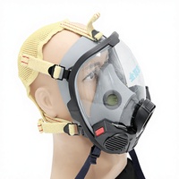 Masque de communication intégral sphérique ignifuge et résistant aux acides, avec filet de tête réglable en Kevlar, pour SCBA, pompier, sauvetage, portable