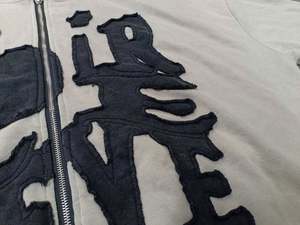 Custom Vintage <b>Crop</b> 100% Cotton <b>Zip</b> <b>up</b> Distressed Embroidery Patch Hoodie Oversized Hoodies Distressed Patches - Product Image 5