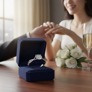 Mejor Precio de Oferta en Anillo de Compromiso de Diamante Blanco con Corte Brillante y Engaste de Oro Blanco para Mujer, Sheetal Diamonds Ltd - Product Image 2