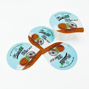 Tapa de la taza Película de sellado Jelly Cup Film Easy-Peel Laminado PP Papel de aluminio Grado alimenticio Troquelado Wolffpack Marca Paquete de alimentos - Product Image 1