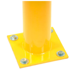 Zware stalen veiligheidspaal met zwarte waarschuwingsband, 4,5 inch diameter x 24 inch hoog, beveiligingspaal voor verkeer & parkeren - Product Image 4