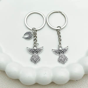 Groothandel 3d Metalen Beschermengel Charme Sleutelhanger Voor Bruiloft Doopfeest Gunsten & Arts Crafts Diy Custom Accessoire - Product Image 4