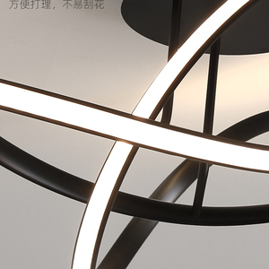 Hot Sale Contemporary Black <strong>Dome</strong> Suspended Surface Mount Modern Led <strong>Ceiling</strong> Pendant <strong>Light</strong> for Living Room Bedroom Roon Black - Product Image 4