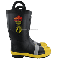 Bottes de pompier ANBEN FIRE en caoutchouc naturel épais avec embout en acier, robustes, pour toutes les saisons