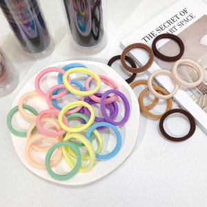Paquete de 20 lazos simples de alta elasticidad sin costuras para el cabello, accesorios de goma para el cabello para niños, lindos lazos para el cabello <span class=keywords><strong>Kknekki</strong></span> para mujeres - Product Image 2