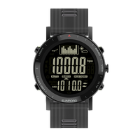 Montre de sport de pêche écologique Sunroad en acier inoxydable avec chronomètre, baromètre, altimètre, étanche IP68, écran LCD, alimentée par énergie solaire