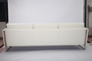 Riproduzione del Divano CH103 di <span class=keywords><strong>Hans</strong></span> Wegner in Pelle Bianca, Stile Moderno di Metà Secolo - Product Image 4