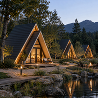Maison préfabriquée modulaire en A facile à installer pour les vacances, avec aménagement personnalisé pour les complexes hôteliers, Airbnb et hôtels de glamping
