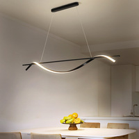 Lustre de restaurant AB Designer, style nordique minimaliste, bar moderne, créatif, avec LED à intensité variable, construction métallique, personnalisable