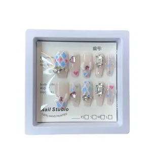 Bt Art Box Press On Nails Packaging Clear Press On Nails Nail Box Almacenamiento Cajas de embalaje Vitrina 5 tipos de estilos