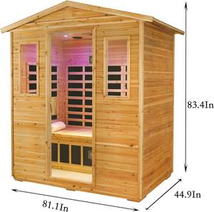 Traditionelle Schwarz-Rot-Lichttherapie Eisbad-Spa Kompressionstherapie 2-Personen Outdoor-Infrarotsauna - Product Image 6