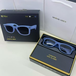 Aimb <b>Glasses</b> S2 Max Smart <b>Glasses</b> Dual <b>Camera</b> Bluetooth Calling Black White Blue 500W Pixel Photo Video - Product Image 2