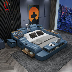 Comfortable Smart Electric <strong>Bed</strong> Tatami Bluetooth Speaker Projector Safe Leather Bedroom <strong>Rest</strong> Smart <strong>Bed</strong> - Product Image 4
