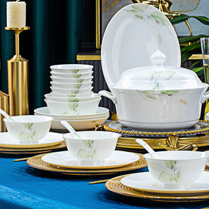 Juego <span class=keywords><strong>de</strong></span> Vajilla <span class=keywords><strong>de</strong></span> Porcelana China con Diseño <span class=keywords><strong>de</strong></span> Hojas Verdes, 60 Piezas, Apto <span class=keywords><strong>para</strong></span> Microondas y Lavavajillas, Directo <span class=keywords><strong>de</strong></span> Fábrica, <span class=keywords><strong>para</strong></span> Hotel o Boda - Product Image 2