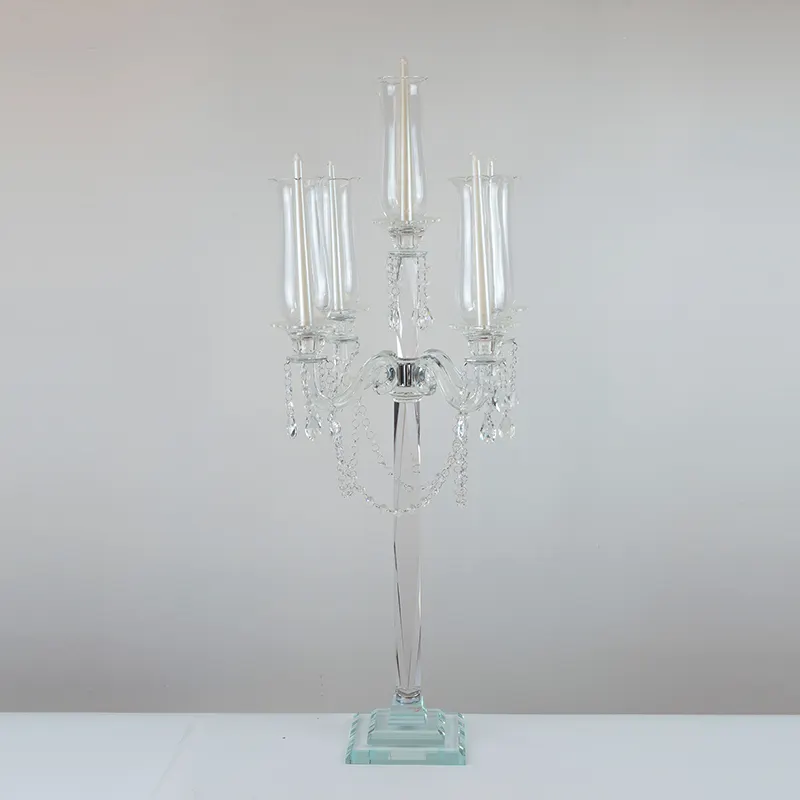 Candelabro de cristal de lujo hecho a mano para restaurante, boda