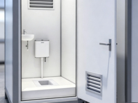 Toilettes portables à structure en acier galvanisé, équipement intérieur complet, emballage en vrac disponible, pour chantier, camping, événements