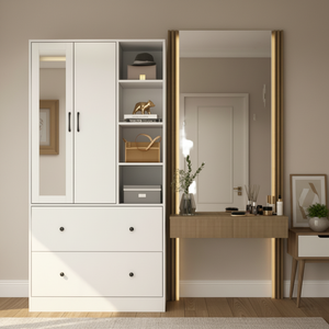 Armadi Moderni Convertibili e Pieghevoli in Legno <span class=keywords><strong>con</strong></span> Porte Scorrevoli Bianche, Montaggio a Parete, Design Modulare Semplice, Arredamento per Camera da Letto - Product Image 2