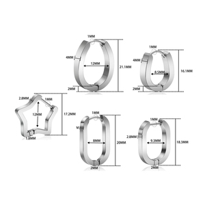 Orecchini a forma di cuore stella in acciaio inox 18G 316L orecchini a bottone Clicker Huggie Hoop lobo Tragus <span class=keywords><strong>Helix</strong></span> Cartilage <span class=keywords><strong>Piercing</strong></span> anelli - Product Image 2