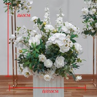 Fleurs artificielles modernes en soie, roses blanches, orchidées papillon, boules, décoration de centre de table de mariage, haute qualité, durable, événement