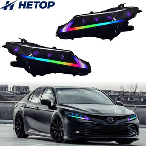 ไฟหน้า HETOP <span class=keywords><strong>Camry</strong></span> ปี 2018-2023 อัพเกรด RGB LED พร้อมไฟ DRL  ไฟเลี้ยว  เลนส์ไฟหน้า  ไฟหน้าดัดแปลงสำหรับ Toyota - Product Image 1