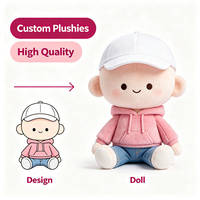 Poupée humanoïde en tissu doux personnalisée avec écharpe et manteau trench, figurine de personnage OEM, poupée humanoïde douce ODM