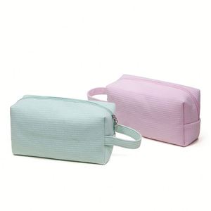 New Arrival Custom - Made Cotton Waffle Makeup Bag Travel Portable <b>Storage</b> Bag High - Appearance Toiletry Bag Large Capacity - Product Image 4