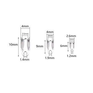 Clips lisses rectangulaires en acier inoxydable pour la fabrication de colliers, accessoires de bijouterie - Product Image 5