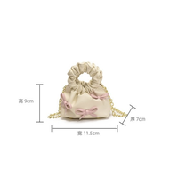 Sac à main plissé nuage papillon pour filles, sac bandoulière moderne en cuir PU avec chaîne, joli sac à l'épaule pour enfants