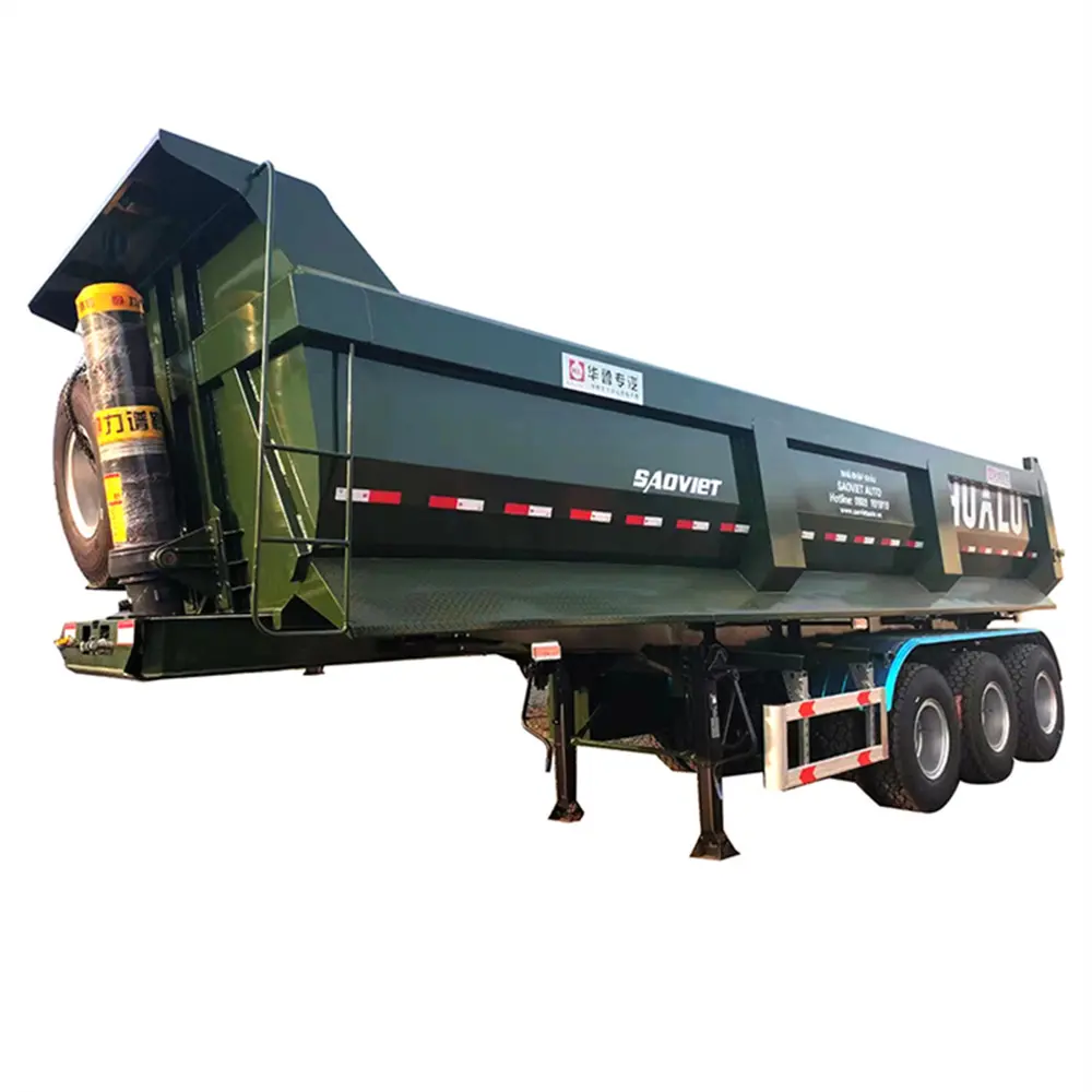 3 Axles Rear Tipper 40ft 40 Tons Container Trailer End Dump Truck Semi Trailer