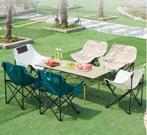 Tavolo pieghevole da campeggio <span class=keywords><strong>esterno</strong></span> in lega di alluminio-tavolo da pranzo leggero portatile per escursioni a piedi uso cortile - Product Image 6