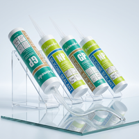 Acid Cure GP Silicone Sealant RTV Perekat Kaca Transparan Tahan Air Cepat Kering untuk Perekat Jendela Pintu Cermin 300ml Grosir