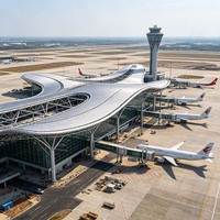 Cubierta de Acero Suspendida, Diseño Ligero, Pasillo de Llegada y Salida de Aeropuerto, Estructuras de Acero de Forma Especial