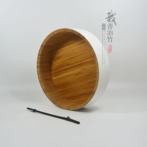 Bamboo Bowl JZW 09 Yellow Solid Color Home Use Storage Fruit Plate Salad Bowl Japanese Style Composite Bowl - Product Image 4