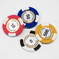 Logo personnalisé 40mm jetons de poker 14g en argile durable composite à surface lisse jetons de jeu pour commande en gros emballage personnalisé ensemble de poker