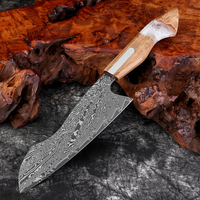 Couteau Santoku en acier damas de haute qualité rasoir couteau de chef japonais tranchant résine blanche et manche en bois outils de coupe de cuisine