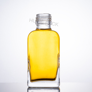 Botellas <span class=keywords><strong>de</strong></span> Vidrio Flint Transparente Planas Personalizadas al por Mayor <span class=keywords><strong>de</strong></span> Alta Calidad y Bajo Costo para Licores con Tapa <span class=keywords><strong>de</strong></span> Rosca Personalizada - Product Image 5