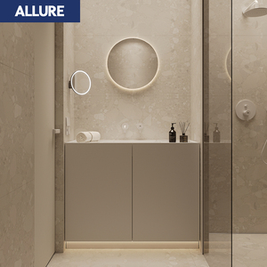 Mueble <span class=keywords><strong>de</strong></span> Baño Allure <span class=keywords><strong>con</strong></span> <span class=keywords><strong>Espejo</strong></span> <span class=keywords><strong>de</strong></span> Esquina, Encimera <span class=keywords><strong>de</strong></span> Madera <span class=keywords><strong>de</strong></span> Roble, Lavabo <span class=keywords><strong>con</strong></span> Gabinete, Diseño Moderno - Product Image 1
